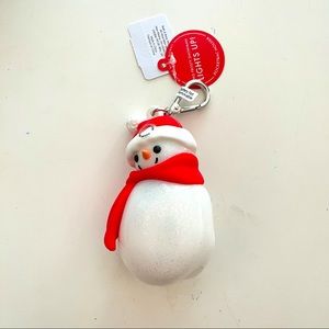 Bath and Body Works Christmas Snowman Pocket *Bac Holder LIGHTS-UP Keychain-NWT